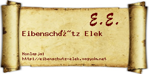 Eibenschütz Elek névjegykártya